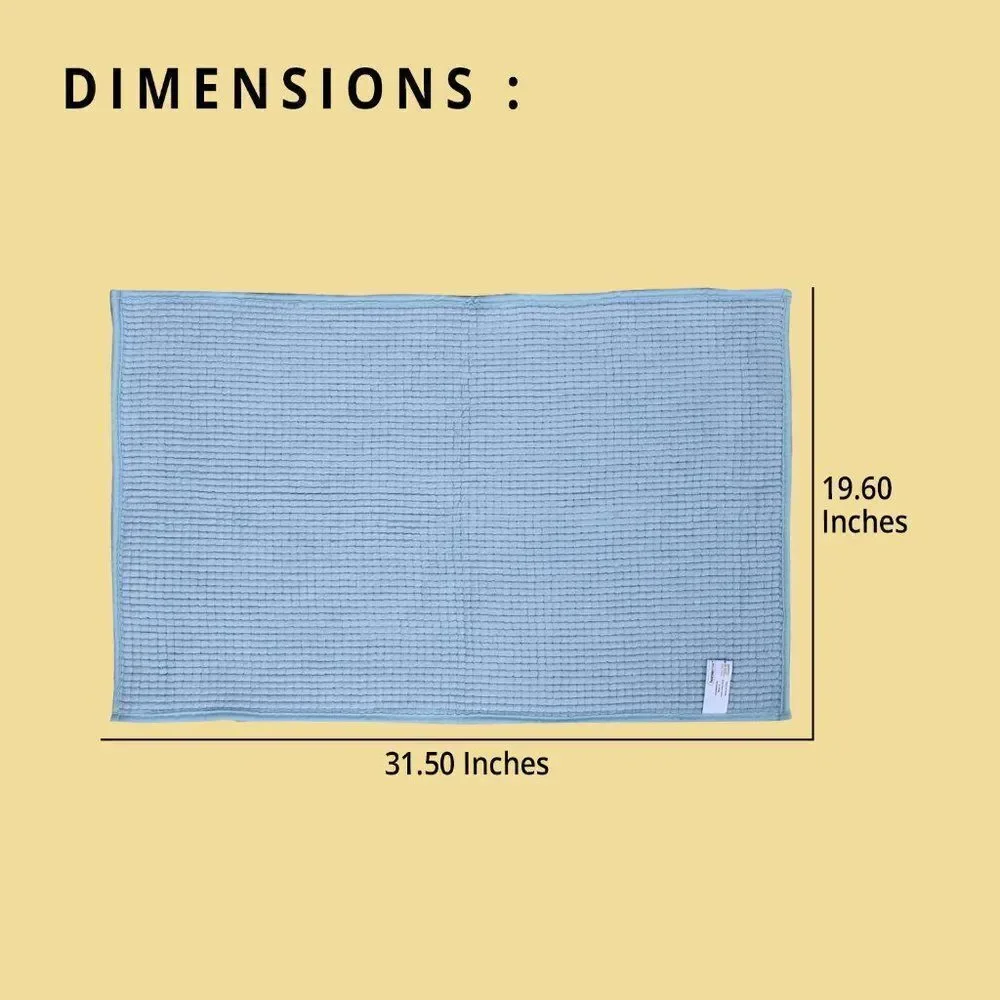 Chenille Bathmat (100% Microfiber) Blue